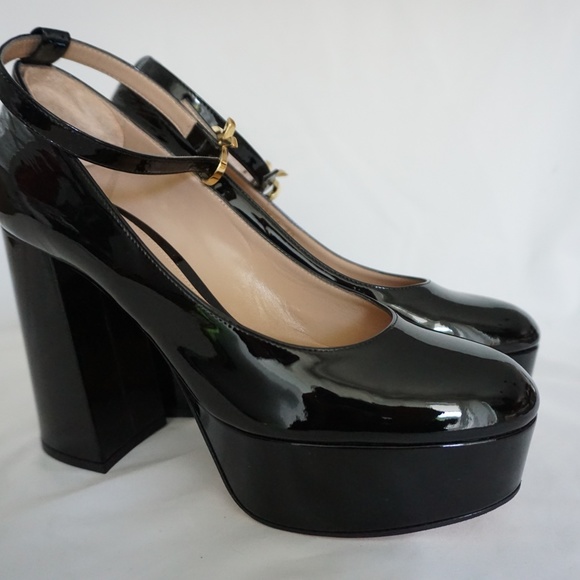 Gianvito Rossi MANILA Black Patent Leather Platform Mary Jane Shoes Trendy!! - Picture 10 of 15